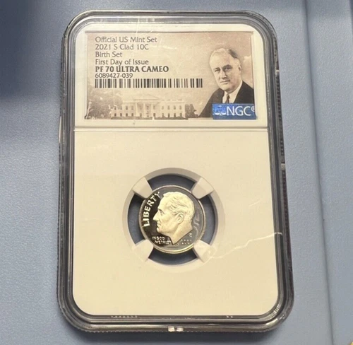 2021-S CLAD First Day Issue Roosevelt DIME NGC PF70 Ultra Cameo