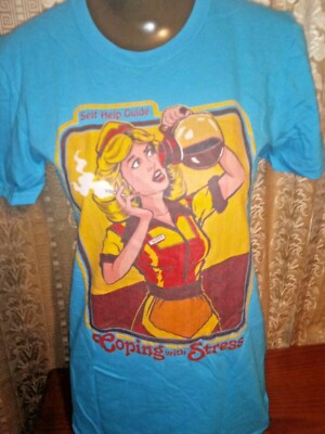 Anvil Waitress Coping with Stress Novelty tee shirt sz Small Free Shipping!!