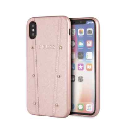 Original Guess Nieten Schlagschutzhülle für iPhone X in Roségold