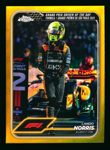2024 TOPPS CHROME F1 #178 LANDO NORRIS GOLD REFRACTOR BRAZIL MCLAREN #49/50!