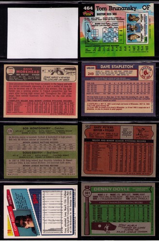 1966-93 Topps OPC Boston Red Sox 8 DIFF SIGNED Peters Doyle Morehead Montgomery - Picture 2 of 2