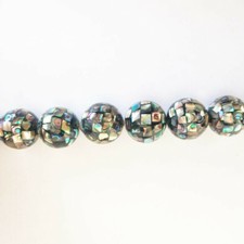 A natural 20mm round Abalone Shell beads for Bracelet Necklace Making 2pcs