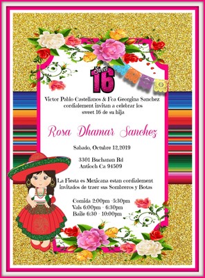 Mexican Fiesta Invitation Background Merciante