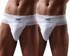 Omtex Athletic Wolf Cotton Gym Supporter  Jockstraps with Cup Pocket Pack of 2