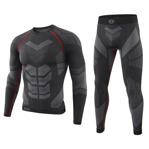 Long Johns Thermal Underwear for Men Stretch Seamless Base Layer Top Bottom Set - Picture 12 of 13