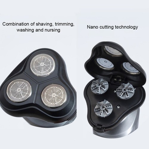 Mens Electric Shaver Razor Wet Dry Rechargeable Rotary Cordless USB Charging - Picture 5 of 13