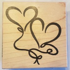 GREAT IMPRESSIONS RUBBER MOUNTED STAMP JOINED HEARTS