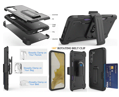 Shockproof Phone Stand Clip Cover Case For Samsung Galaxy S23+ Plus S23 Ultra - Picture 2 of 14
