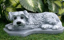 Schnauzer Dog Concrete statue outdoor Garden Decor Pet Loss Memorial Stone Grave