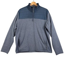 Eddie Bauer 1/4 Zip Pullover Sweater Blue Men Size L Long Sleeve shell knit park