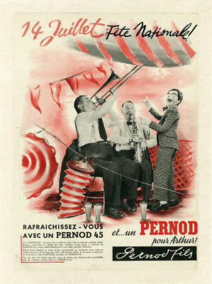 ''A PERNOD for ARTHUR'' Original Canvas Ad (MATCH 14 July 1939)