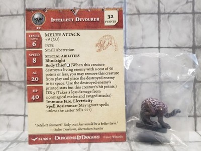 D&D Miniature Intellect Devourer (#54 Unhallowed) NIB W/Card Dungeons & Dragons