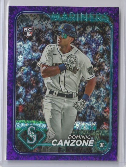 DOMINIC CANZONE RC 520/799 PURPLE HOLO FOIL PARALLEL SP 2024 TOPPS SERIES 1 #195