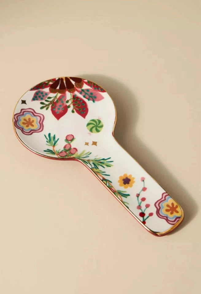 Anthropologie Coco Floral Measuring Spoons and Spoon Rest Set - Image 2 of 4
