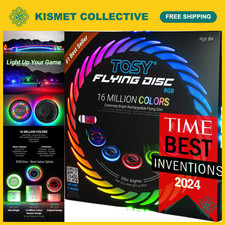 RGB LED Flying Disc - 16 Million Colors, Bright Smart Modes, Waterproof, Recharg