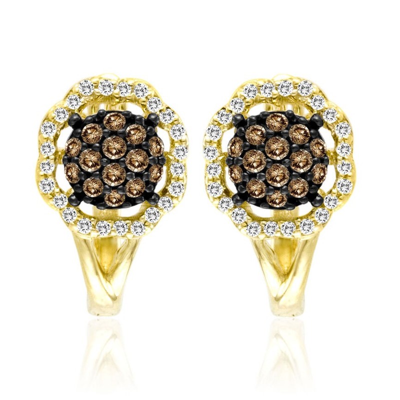 Le Vian 14K Yellow Gold Stud Earrings for Women 1/2 cts White Chocolate Diamond