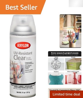 Krylon 11oz Clear Gloss Coating - Permanent UV Protection for Art Projects