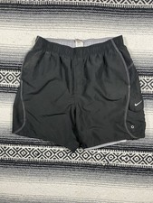 VTG Y2K Silver Tag Nike Black Swim Trunks Shorts Mens L Cargo Pocket Lined READ