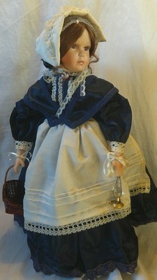 Alberon große Florence Nachtigall Dame Porzellan Puppe mit Korb & Lampe & Ständer