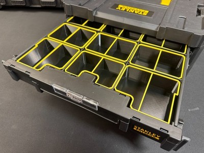 Stanley Aufbewahrung Fatmax Pro flache Abfalleimerteiler mit 2 Schubladen schwarz - gelb - PETG