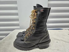 Danner Flashpoint Womens Black Leather Logger Wildand Fire Work Boots Size 8.5M