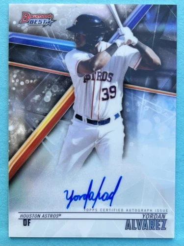 YORDAN ALVAREZ 2018 Bowman’s best AUTO REFRACTOR RC HOU HOUSTON ASTROS ROOKIE