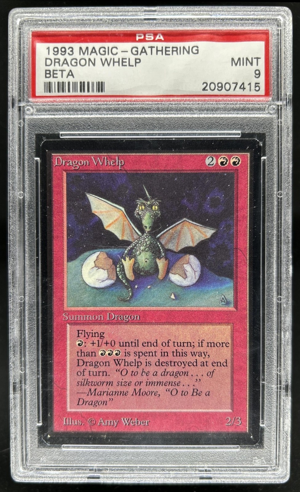 1993 Magic MTG Beta Dragon Whelp PSA 9