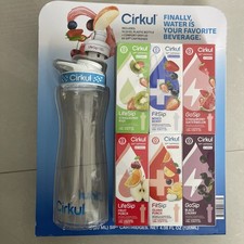 Cirkul 22Oz Plastic Water Bottle Starter Kit With Blue Lid  8 Flavor Cartridges