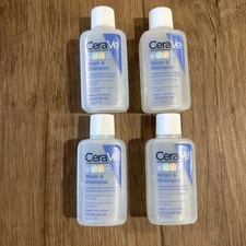 CeraVe Baby Wash & Shampoo 1 oz. Travel Size Bottles Lot of 4 New Gentle