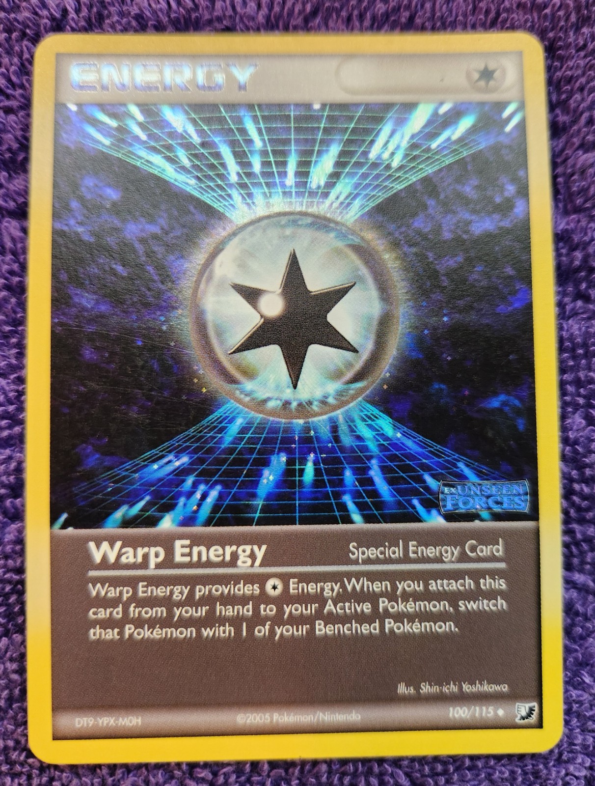 Warp Energy 100/115 Unseen Forces Stamped Reverse Holo Pokemon *NICE*