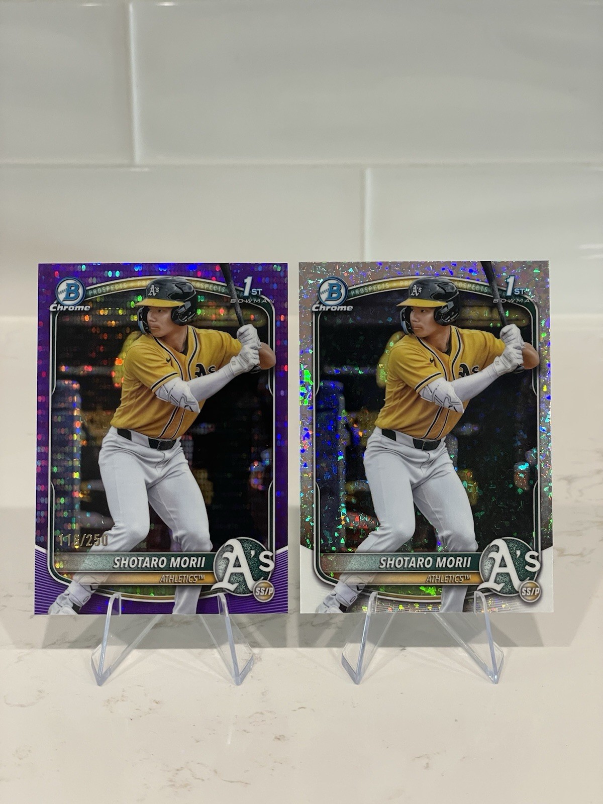 2025 Bowman Chrome Shotaro Morii 1st Bowman Purple Pulsar /250 & Mini Diamond