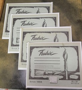 4 Vintage 1985 Fredrix Blank Canvas Boards  8x10 