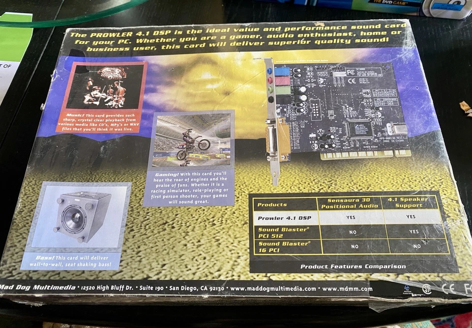 Mad Dog Prowler 4.1 DSP PCI Multimedia Sound Card Sealed Brand NEW Vintage - Image 3 of 4