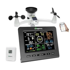  Weather Station Wireless Indoor Outdoor WiFi Weather Stations with Rain Gauge 