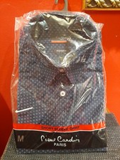 Pierre Cardin Short Sleeve Navy Subtle White Geometric Pattern Shirt BNWT Med