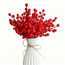 Berry Stems, Red Berry Stems 8.5 Inch Artificial Red Berry Picks Christmas Tr...