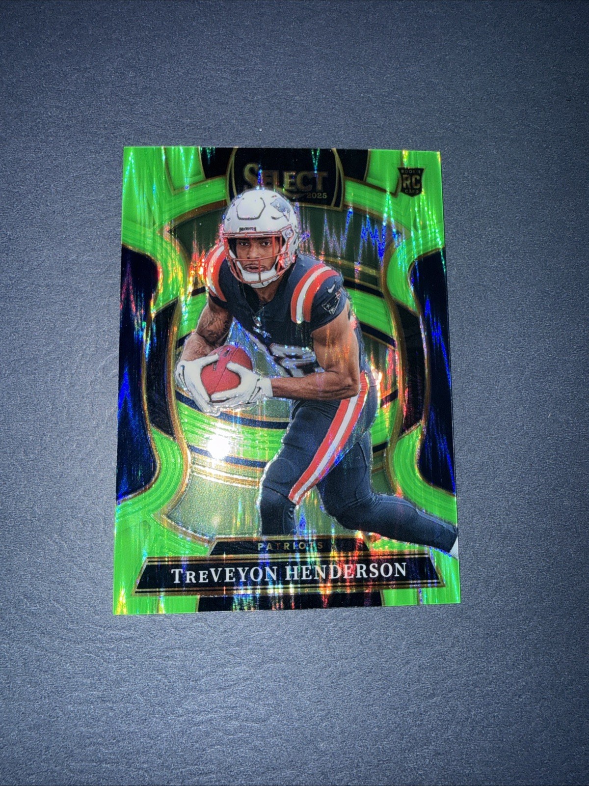 Treveyon Henderson 2025 Select Concourse Neon Green Shock Prizm 334/ 699 Rookie