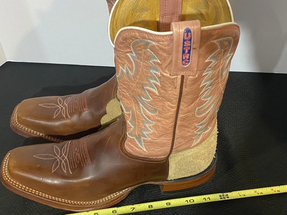 Tony Lama Botas 10 B Rosa Mujer USTRC Cuerda Punta Cuadrada Bota Occidental Foto 2 de 4