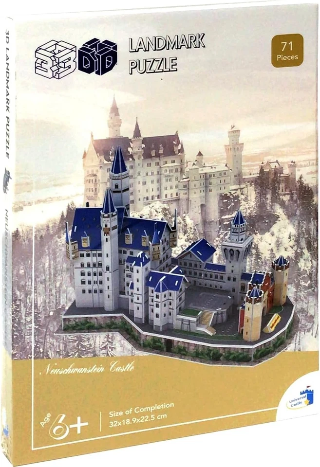 3D Neuschwanstein Castle Puzzle Model Kit DIY Architecture Gift Set - Image 2 of 4