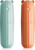 ZahnbüRsten Etui FüR Kinder 2 StüCk Tragbare Aufbewahrung 20 X 5,5 Cm Orange