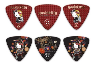 GROVER ALLMAN Yoshikitty Teil-2er-Set mit 6 Gitarren-Plektren X JAPAN Hello K...