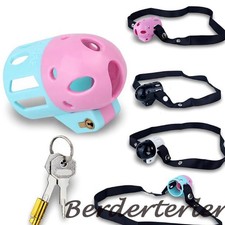 ABS Resin Small Male Chastity Cage Lock Cage with 9 Size Invisible Rings For Men