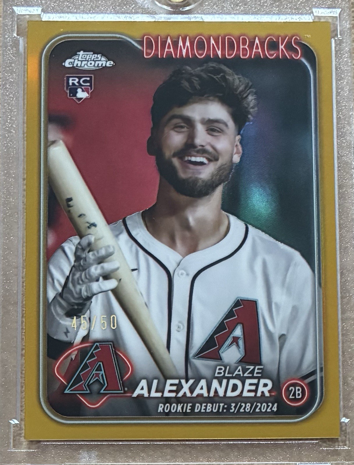 Blaze Alexander 2024 Topps Chrome Update #/50 Gold Refractor RC Debut #45/50