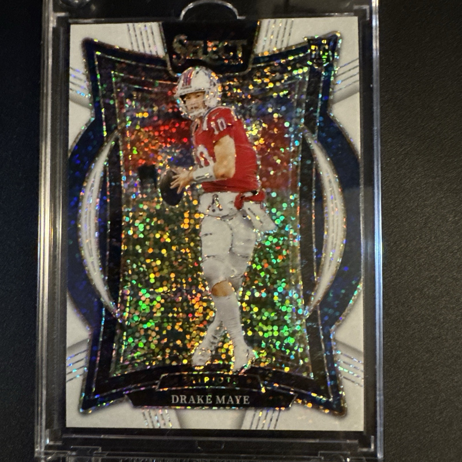 2024 Panini Select Concourse Drake Maye #27 White Sparkle Prizm (RC)