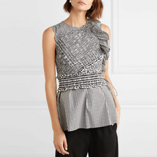 NWT Phillip Lim Women's Gathered Gingham Top Size 4