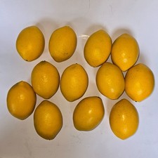 12 Faux Lemons Citrus Decoration Artificial Food Farm Bowl Kitchen Decor