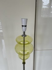Next Lime Green Glass & Chrome Floor Lamp Tall Standing Light