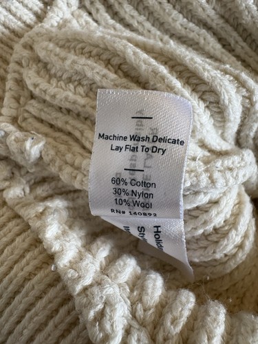 MARINE LAGENLOOK Skylar Rollkragen Pullover Elfenbein Baumwolle Wollmischung Größe Small - Bild 5 von 5