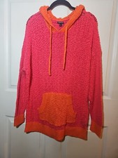 Women's Torrid Pink Orange Crochet Hoodie Size 0