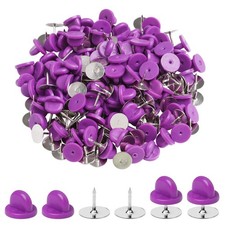 400pcs PVC Rubber Pin Backs Heliltd Butterfly Clutch Pins Tie Tacks purple